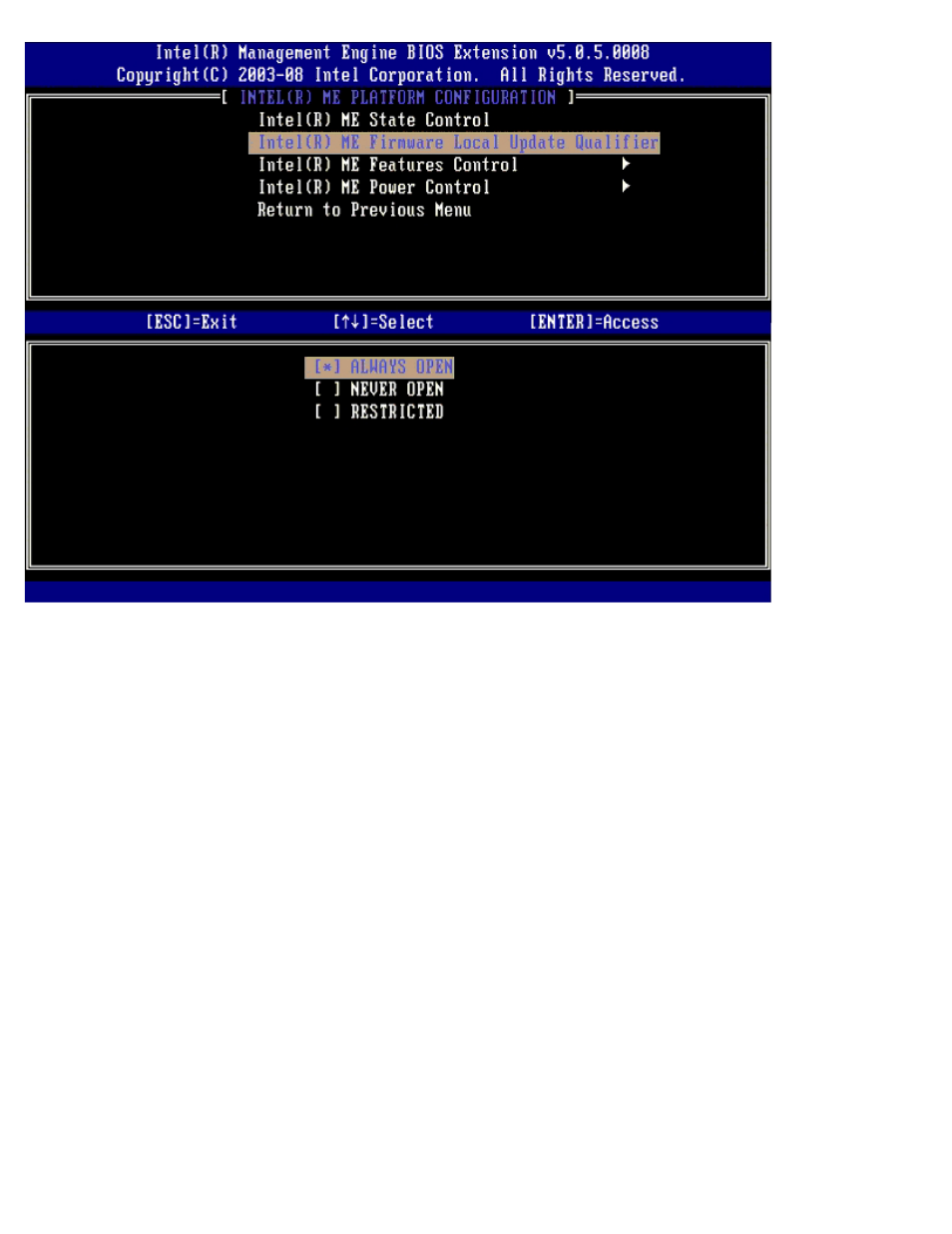 Intel me features control, Manageability feature selection | Dell OptiPlex 960 (Late 2008) User Manual | Page 11 / 143