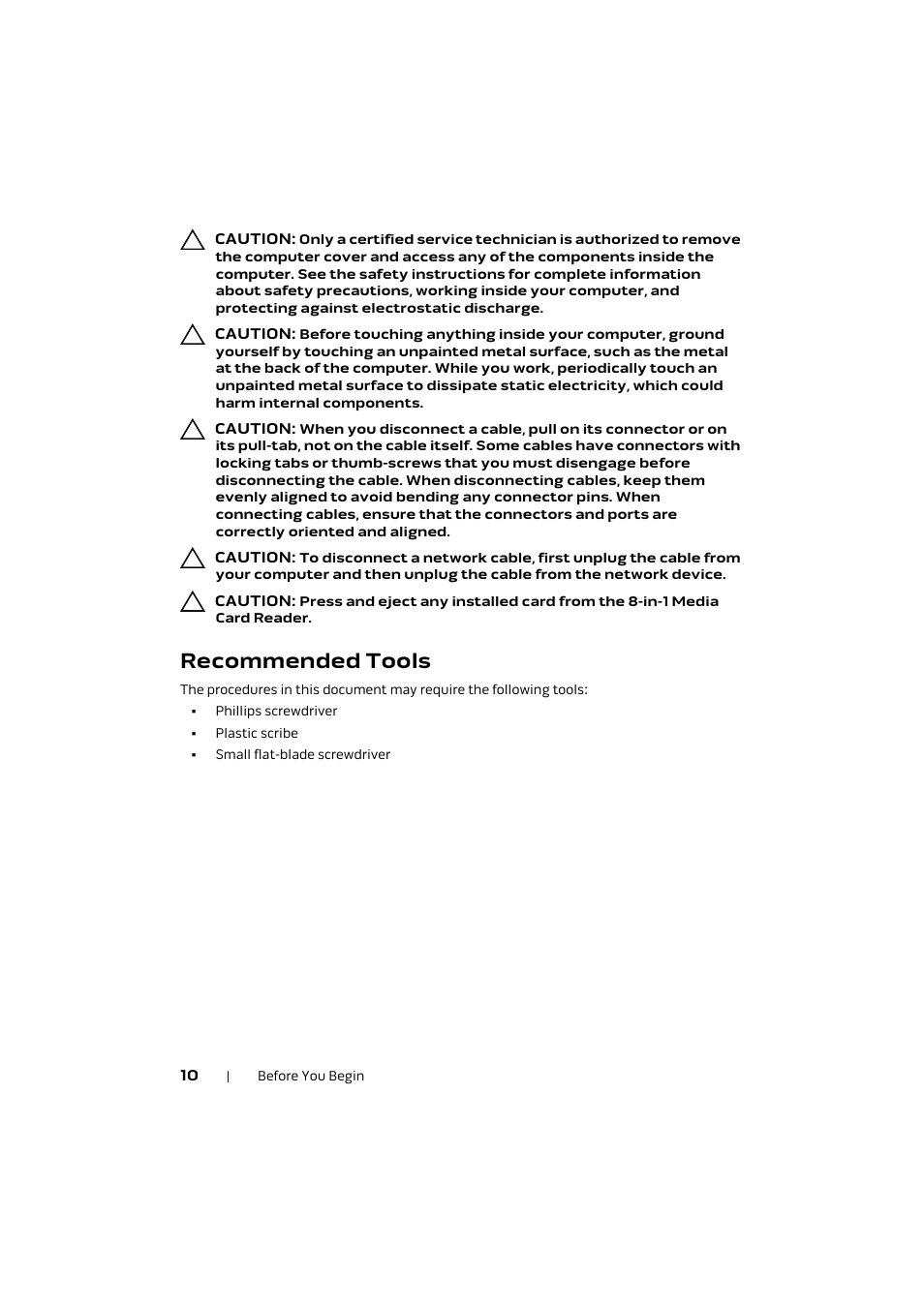 Recommended tools | Dell Alienware M17x R4 (Early 2012) User Manual | Page 10 / 88