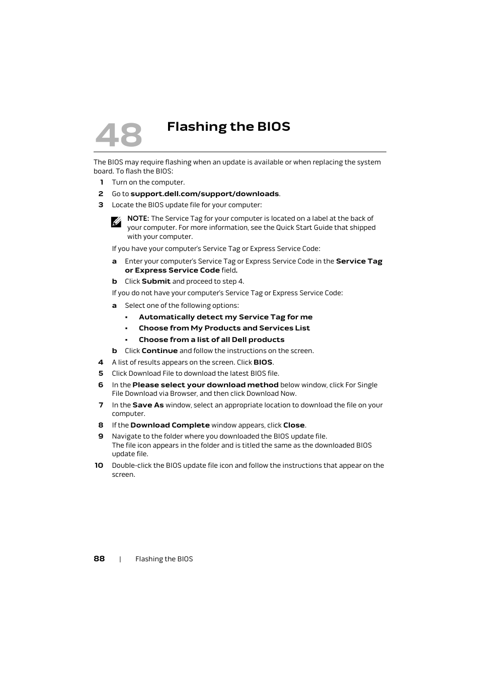 Flashing the bios | Dell Alienware M17x R4 (Early 2012) User Manual | Page 88 / 88