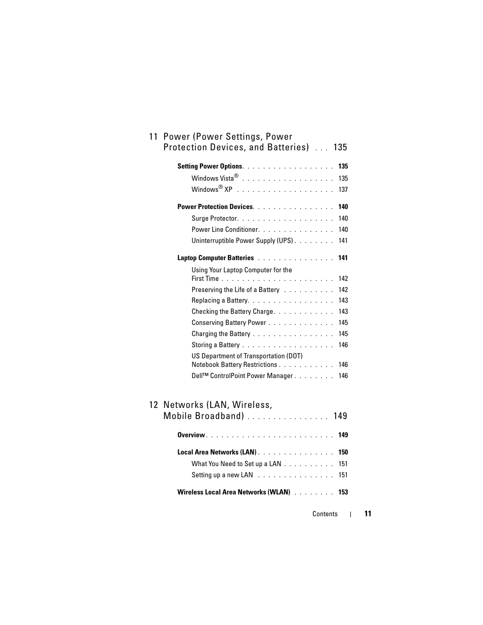 12 networks (lan, wireless, mobile broadband) | Dell Inpsiron 560 (Late 2009) User Manual | Page 11 / 354