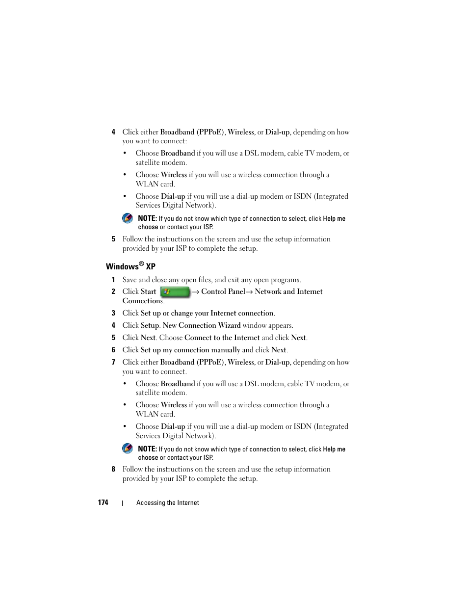 Windows® xp, Windows | Dell Inpsiron 560 (Late 2009) User Manual | Page 174 / 354