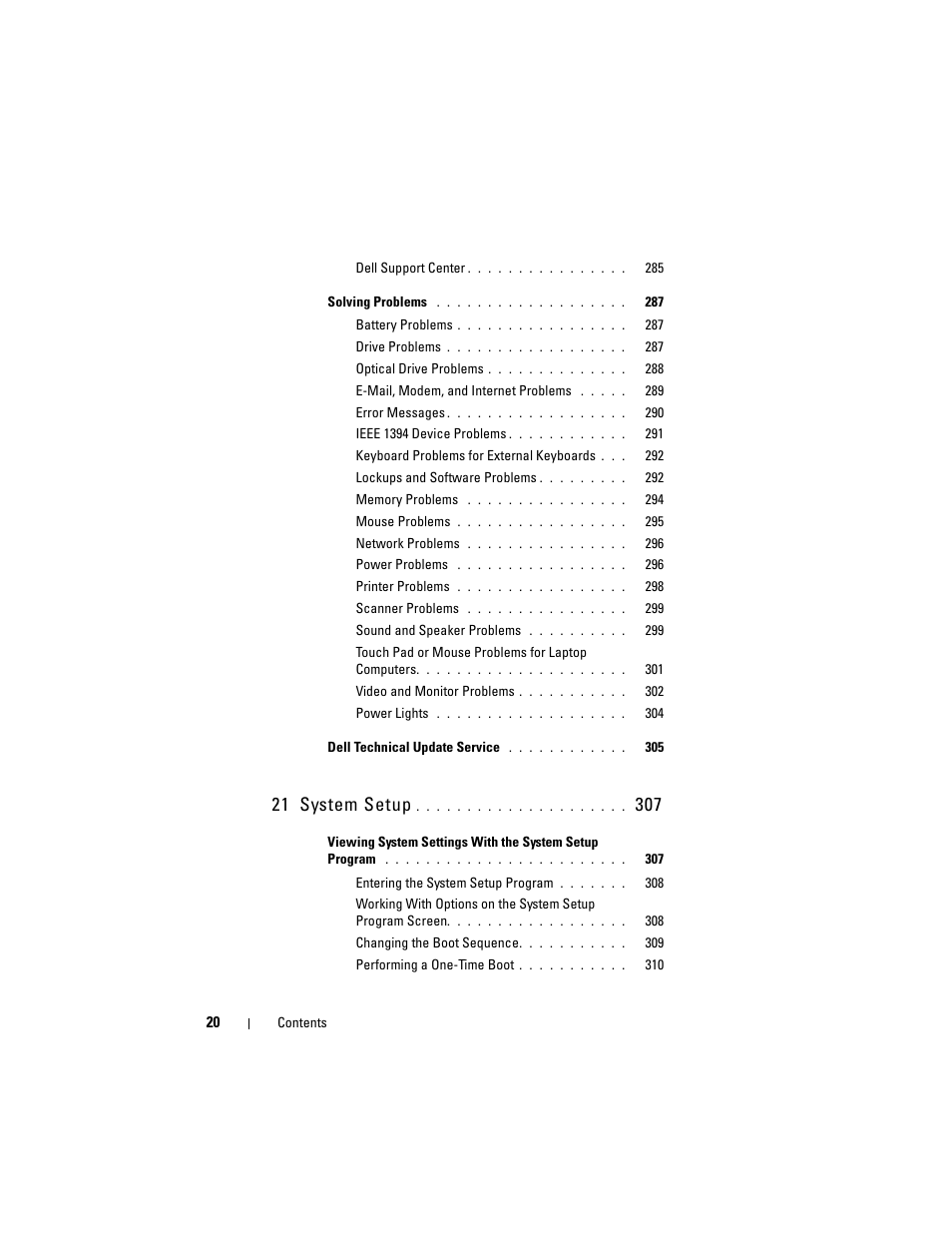 21 system setup | Dell Inpsiron 560 (Late 2009) User Manual | Page 20 / 354