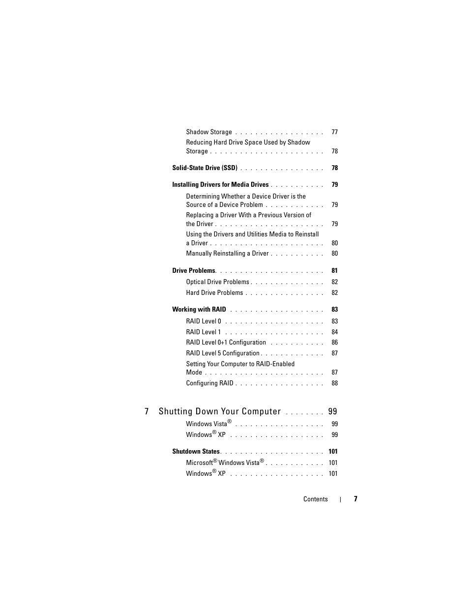 7shutting down your computer | Dell Inpsiron 560 (Late 2009) User Manual | Page 7 / 354