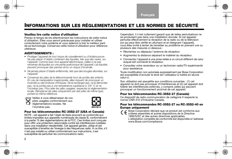 Bose RC-35S2 User Manual | Page 30 / 44