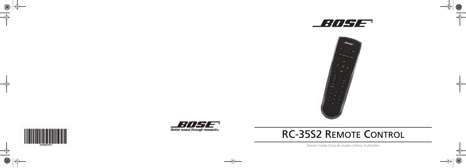 Rc-35s2 r, Emote, Ontrol | Bose RC-35S2 User Manual | Page 44 / 44
