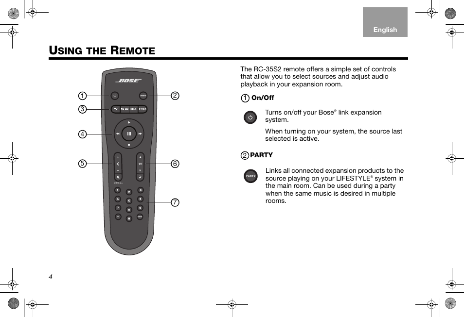 Sing, Emote | Bose RC-35S2 User Manual | Page 6 / 44