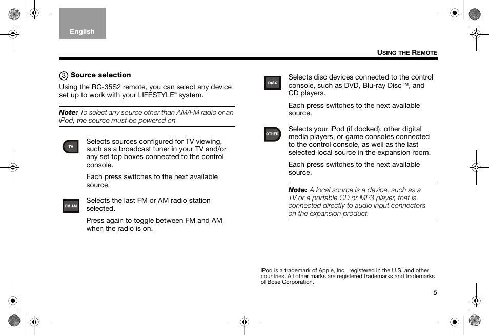 Bose RC-35S2 User Manual | Page 7 / 44