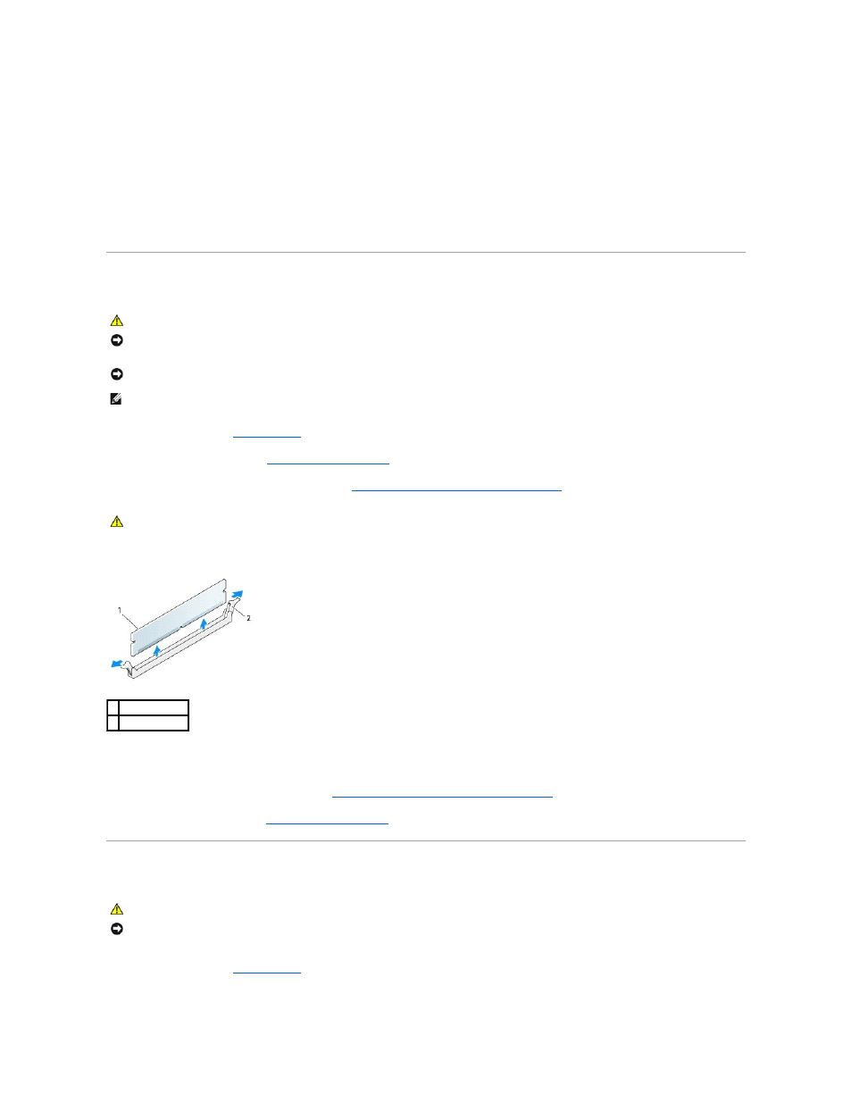 Removing memory, Installing memory | Dell Precision 490 User Manual | Page 119 / 170