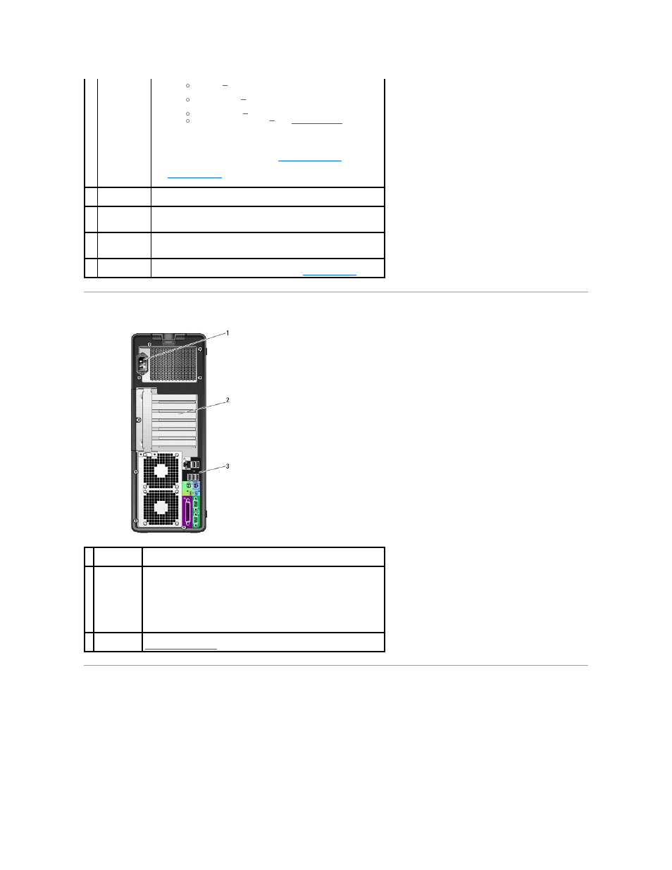 Back view (tower orientation), Back panel connectors | Dell Precision 490 User Manual | Page 3 / 170