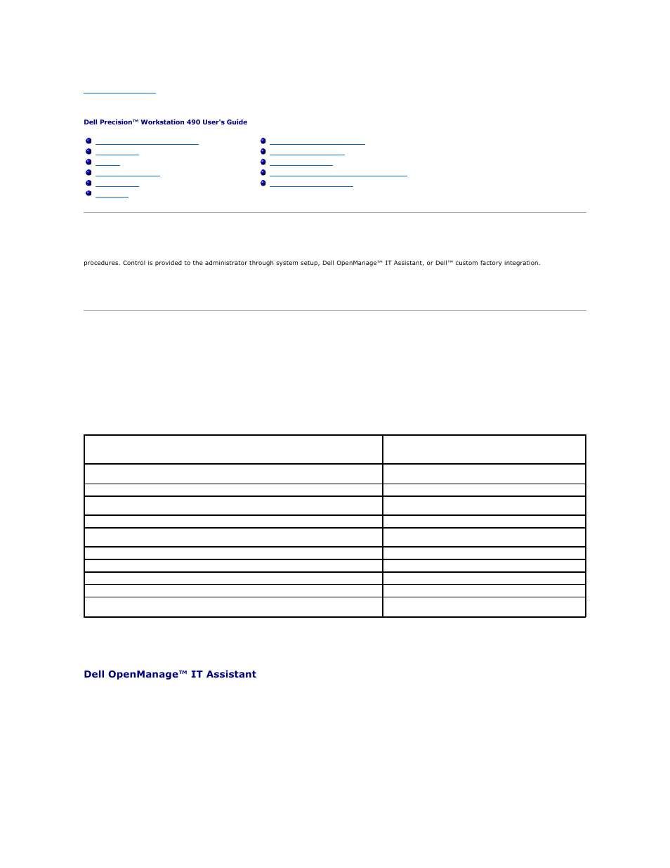 Advanced features, Legacyselect technology control, Manageability | Alert standard format, Dell openmanage™ it assistant, Dell openmanage client instrumentation | Dell Precision 490 User Manual | Page 9 / 170