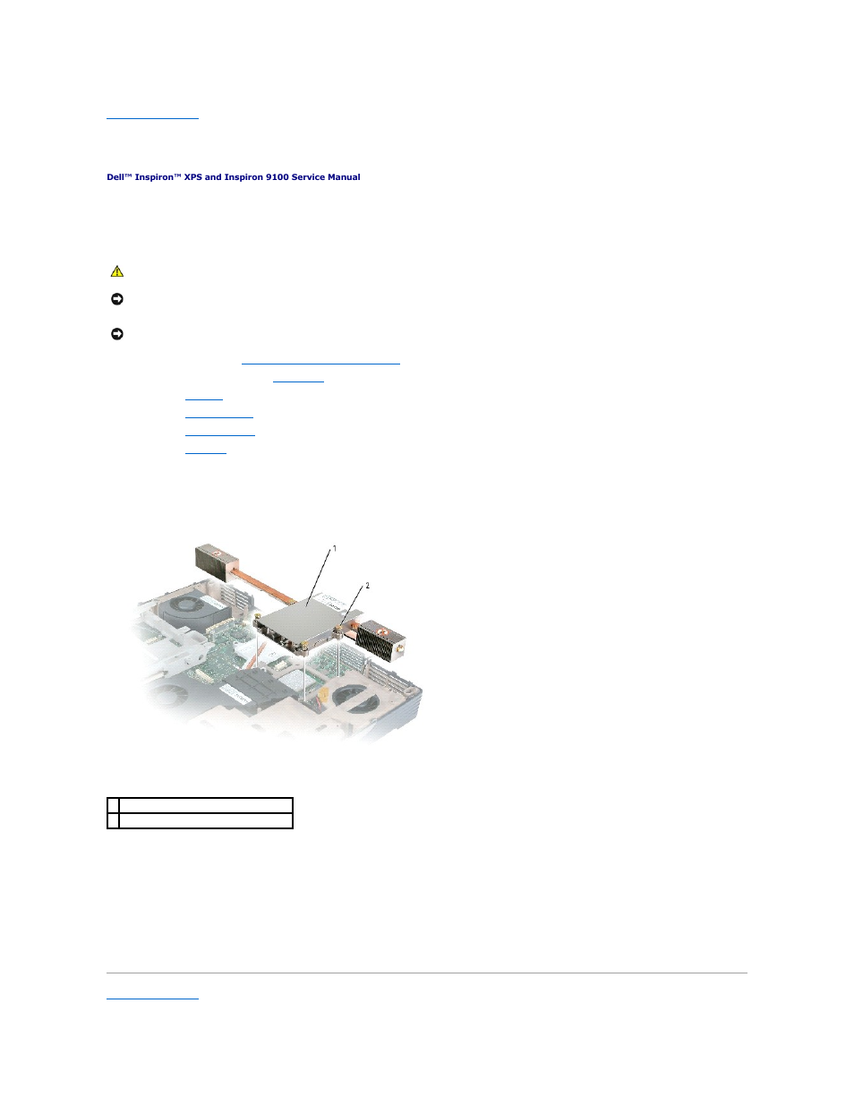 Microprocessor thermal-cooling assembly | Dell Inspiron XPS User Manual | Page 39 / 50