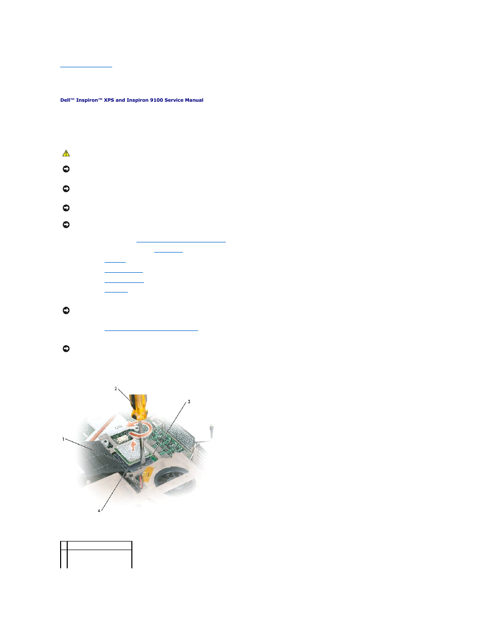 Microprocessor module, Removing the microprocessor module | Dell Inspiron XPS User Manual | Page 8 / 50