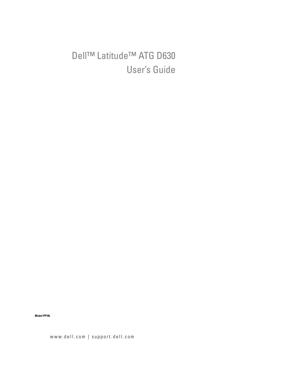 Dell Latitude D630 ATG (Mid 2007) User Manual | 166 pages