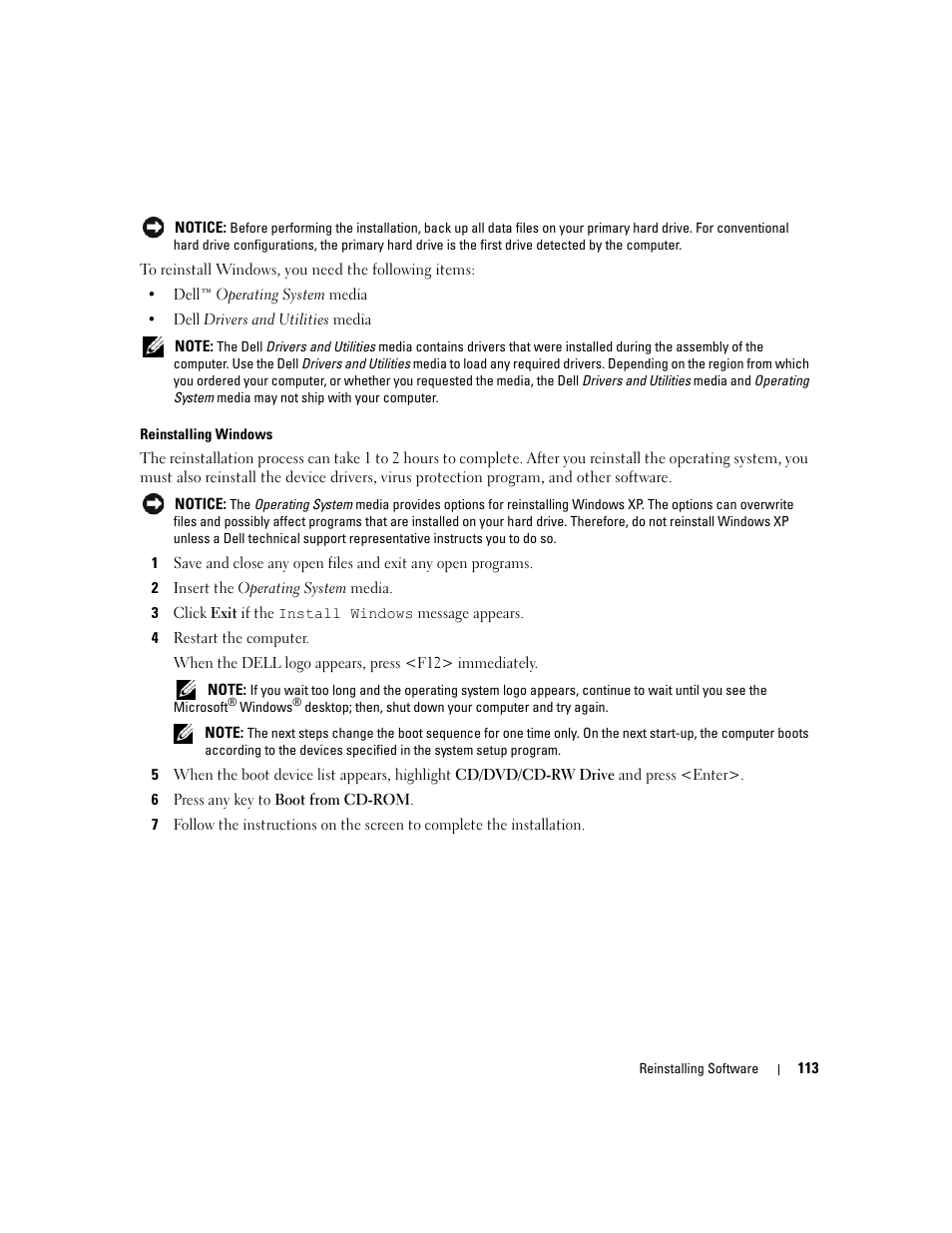 Dell Latitude D630 ATG (Mid 2007) User Manual | Page 113 / 166