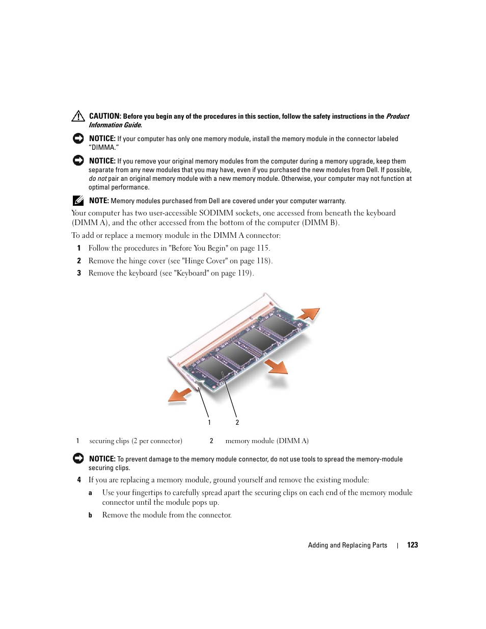 Dell Latitude D630 ATG (Mid 2007) User Manual | Page 123 / 166