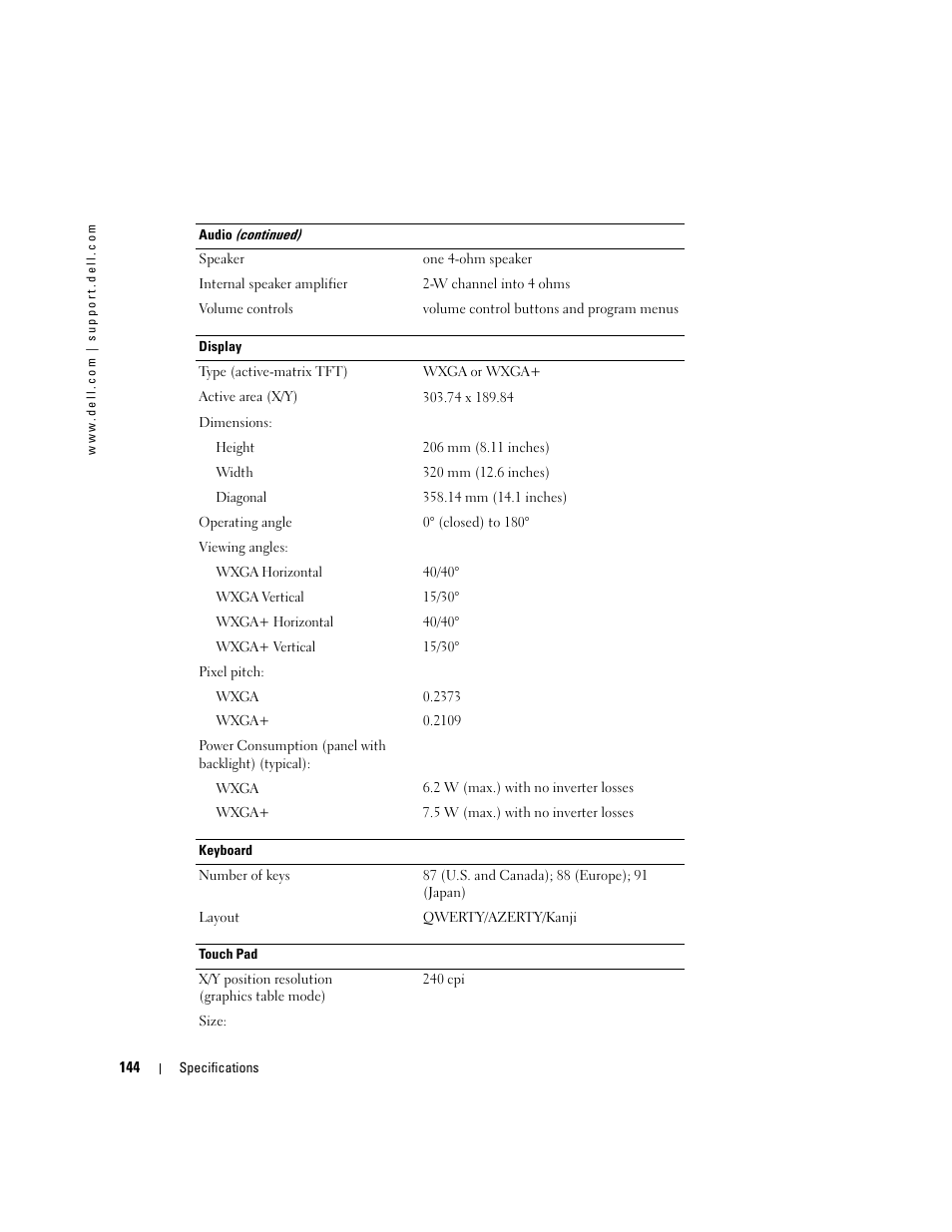 Dell Latitude D630 ATG (Mid 2007) User Manual | Page 144 / 166