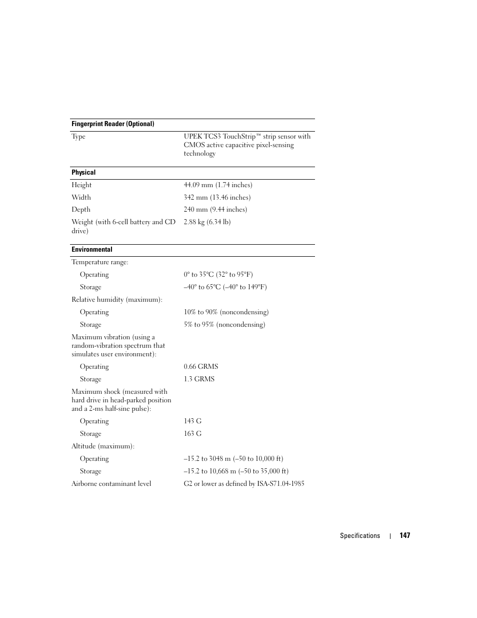 Dell Latitude D630 ATG (Mid 2007) User Manual | Page 147 / 166