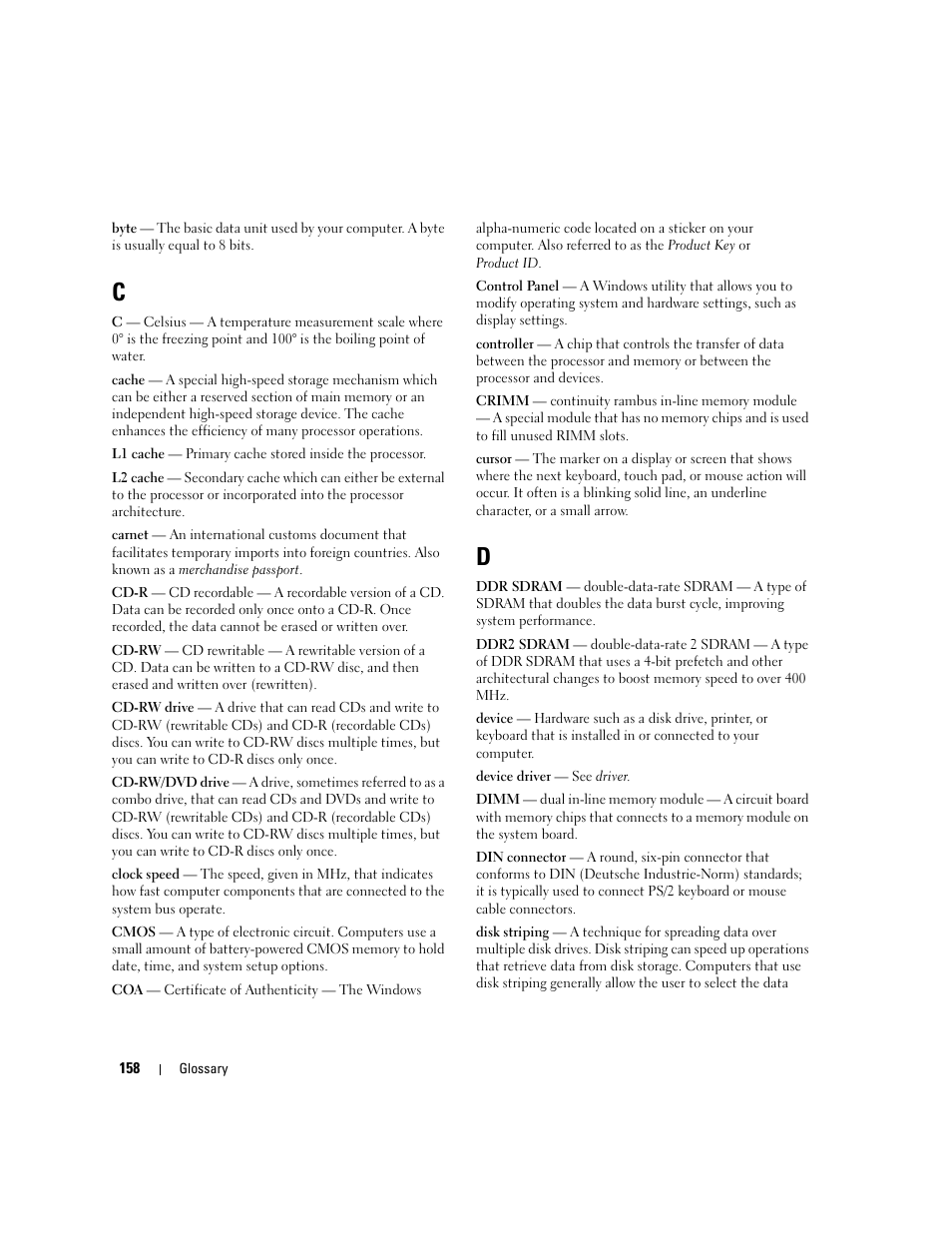 Dell Latitude D630 ATG (Mid 2007) User Manual | Page 158 / 166