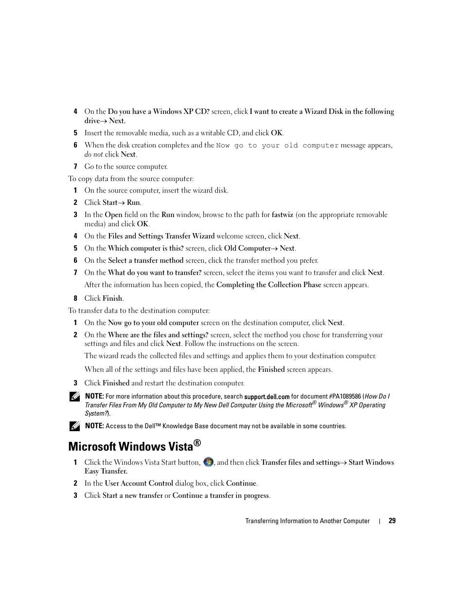 Microsoft windows vista | Dell Latitude D630 ATG (Mid 2007) User Manual | Page 29 / 166
