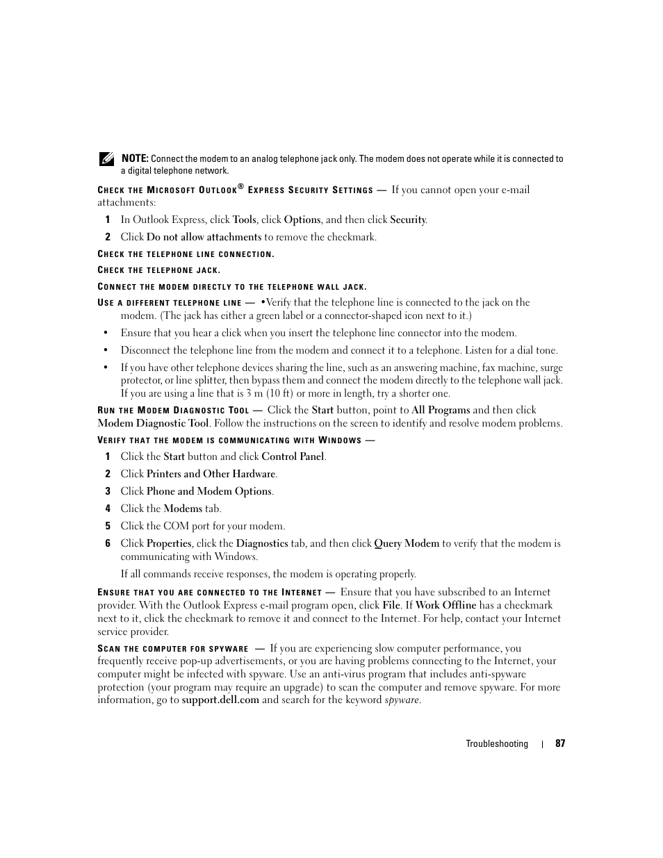 Dell Latitude D630 ATG (Mid 2007) User Manual | Page 87 / 166