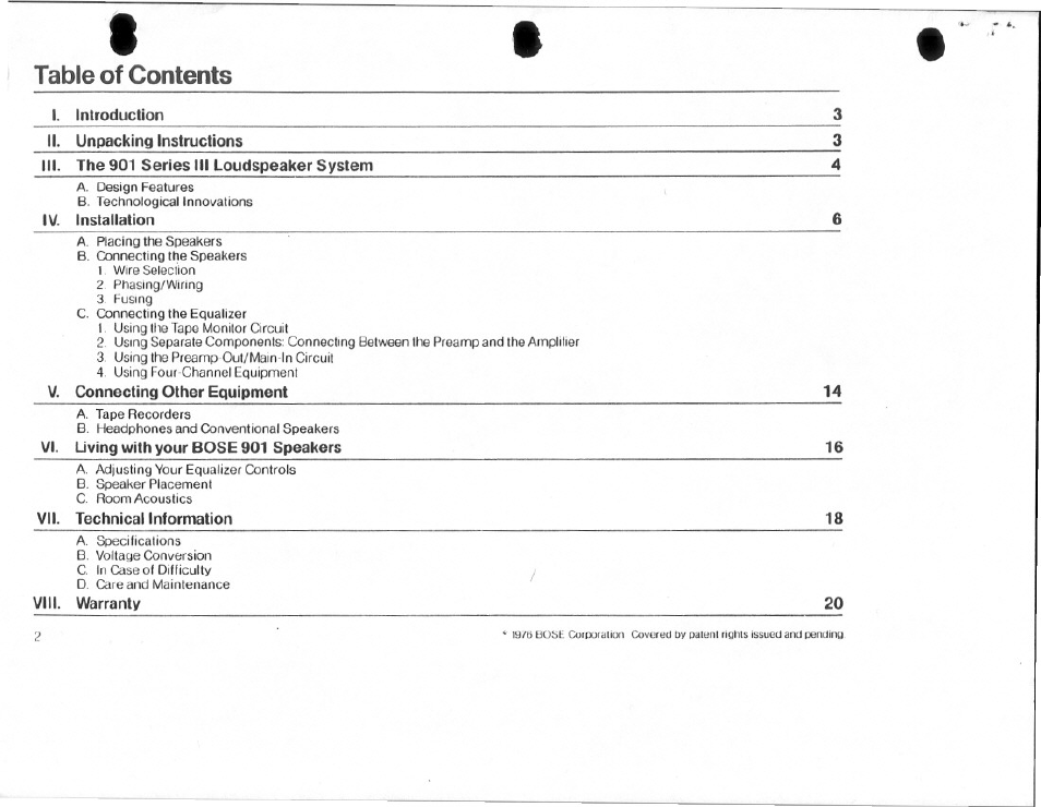 Bose 901 Series III User Manual | Page 2 / 20