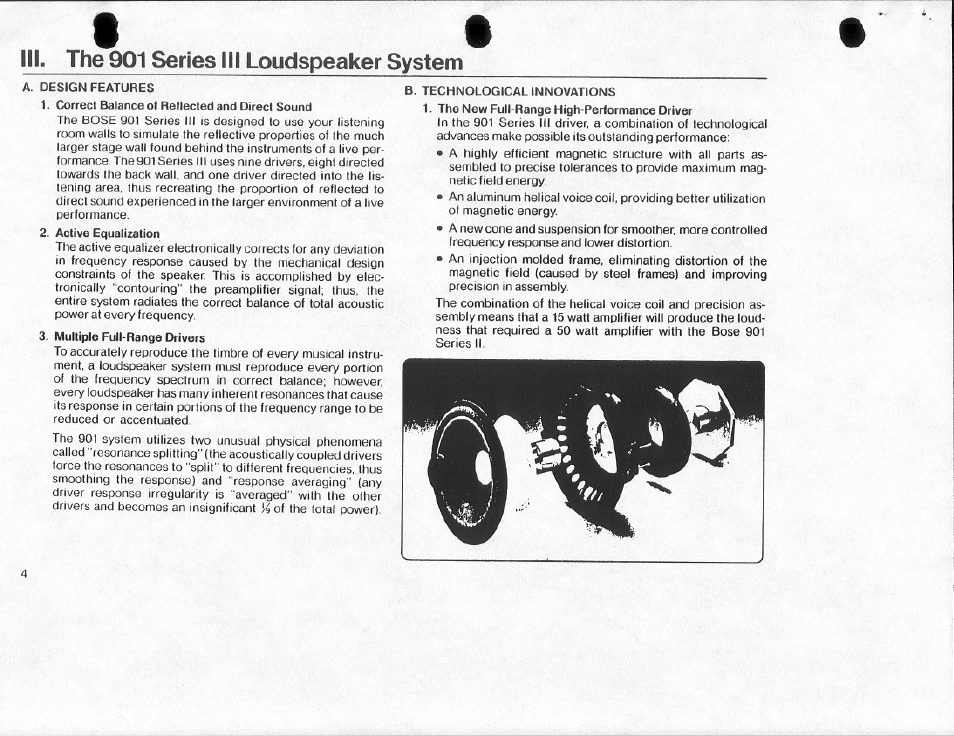 Iii. the 901 series iii loudspeaker system | Bose 901 Series III User Manual | Page 4 / 20
