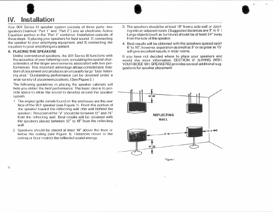 Iv. installation | Bose 901 Series III User Manual | Page 6 / 20