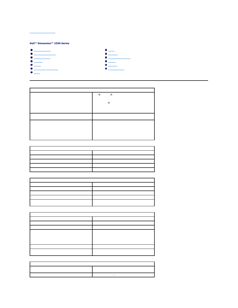 Technical specifications | Dell Dimension 2350 User Manual | Page 40 / 55