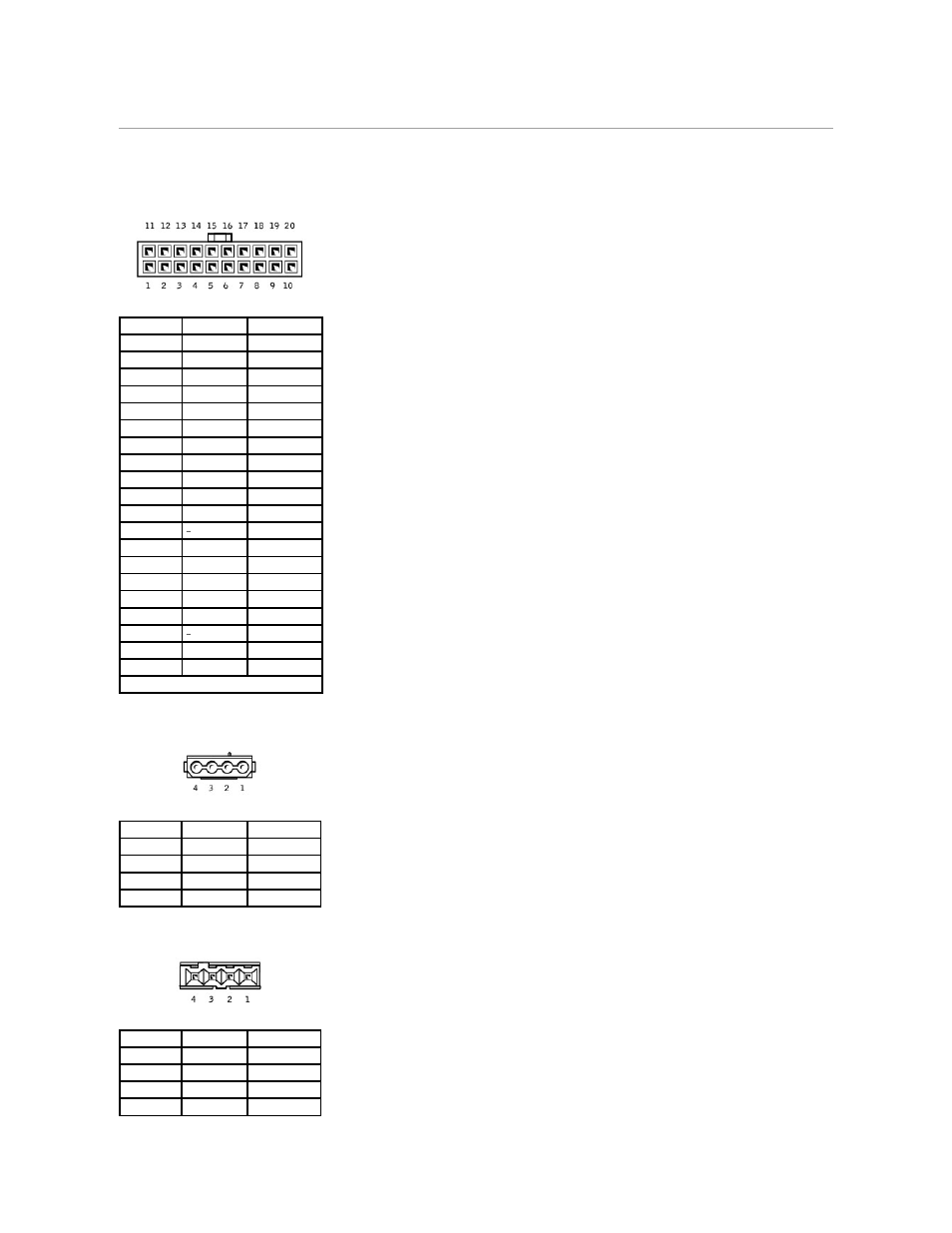 Power supply dc connector pin assignments, Dc power connector p1, Dc power connectors p2, p3, p5, and p6 | Dc power connector p7 | Dell Dimension 2350 User Manual | Page 52 / 55