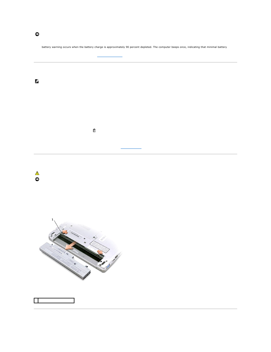 Charging the battery, Removing a battery | Dell Latitude X300 User Manual | Page 23 / 113