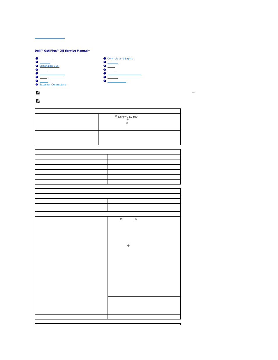 Specifications | Dell OptiPlex XE (Early 2010) User Manual | Page 16 / 39
