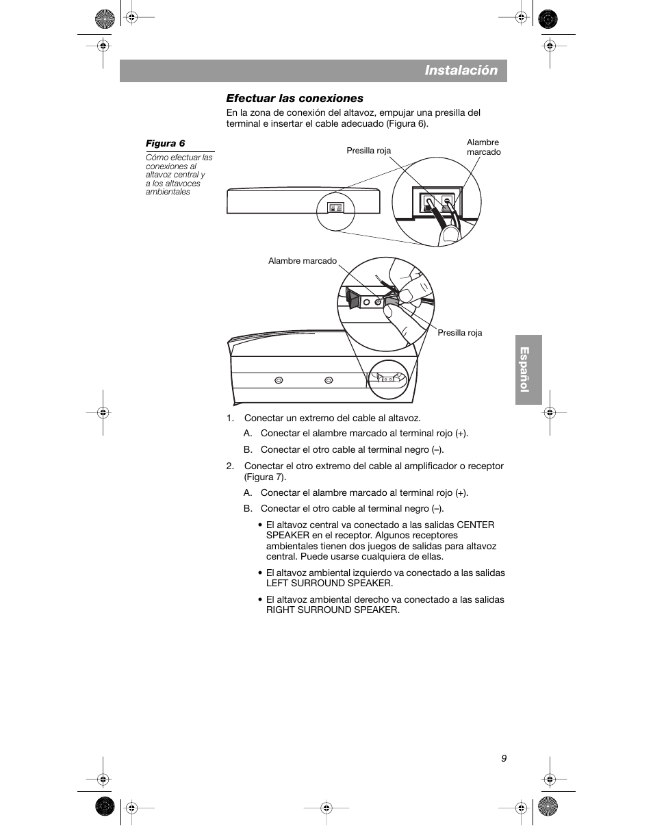Instalación | Bose VCS-10 User Manual | Page 51 / 116