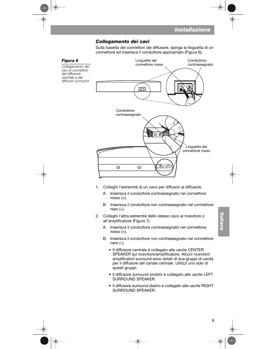 Installazione | Bose VCS-10 User Manual | Page 79 / 116
