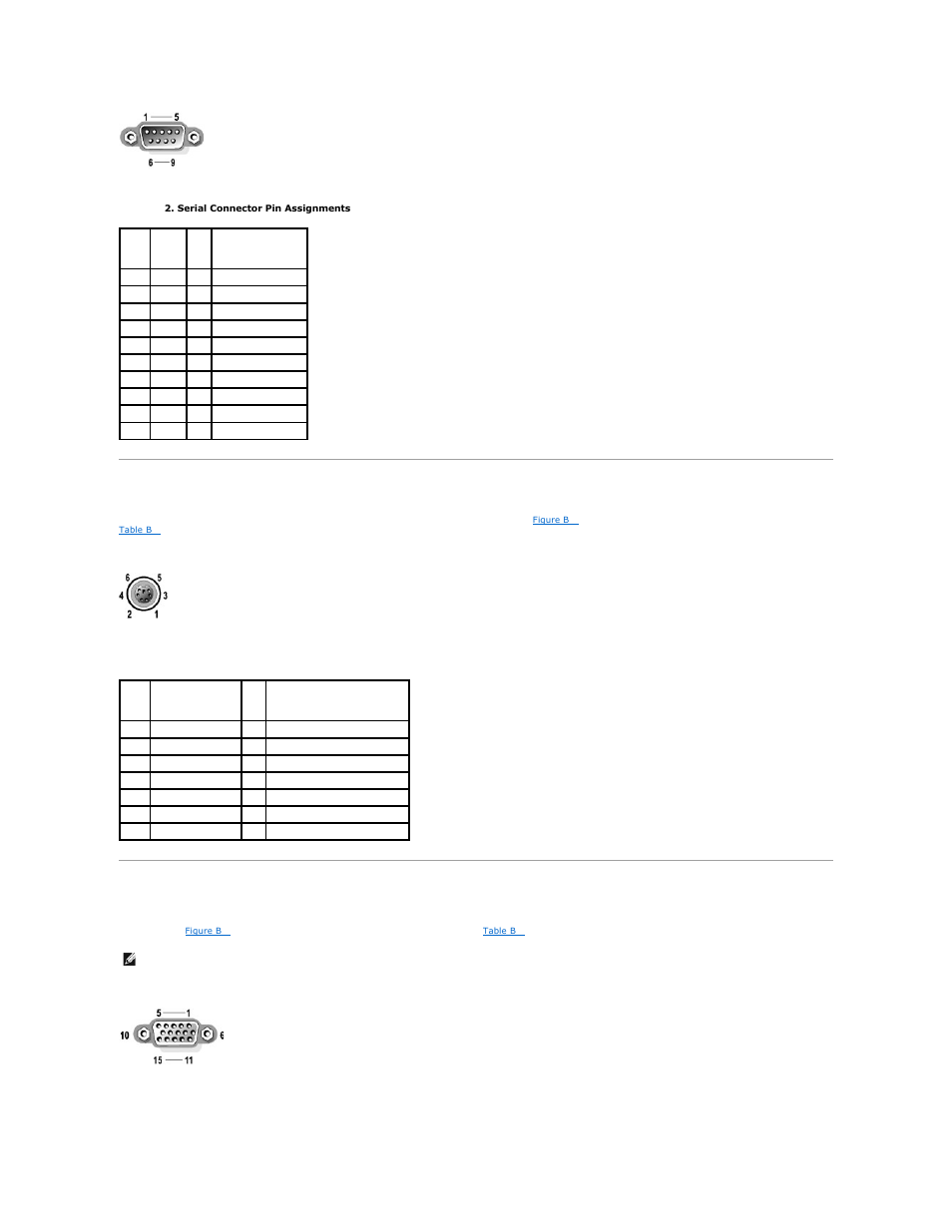 Ps/2-compatible keyboard and mouse connectors, Video connector, Table b | Defines the pin assignments for the connector | Dell PowerEdge SC1425 User Manual | Page 7 / 69