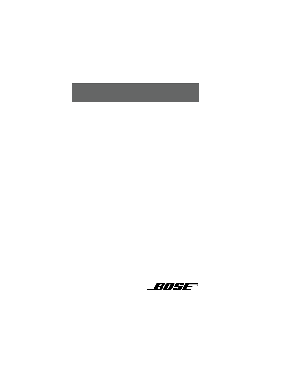 Bose PM-1 User Manual | 16 pages
