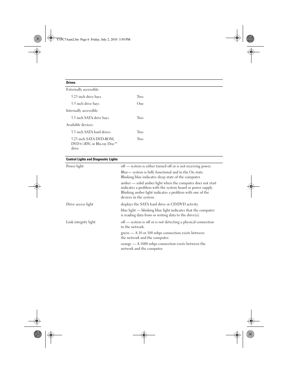 Dell Precision T1500 (Late 2009) User Manual | Page 6 / 8