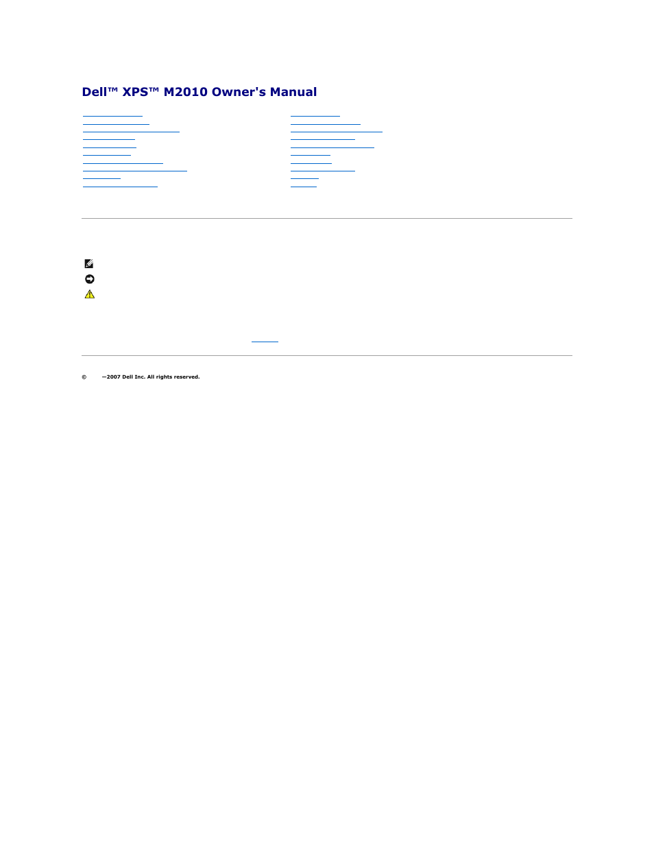 Dell XPS M2010 (MXP061, Mid 2006) User Manual | 116 pages