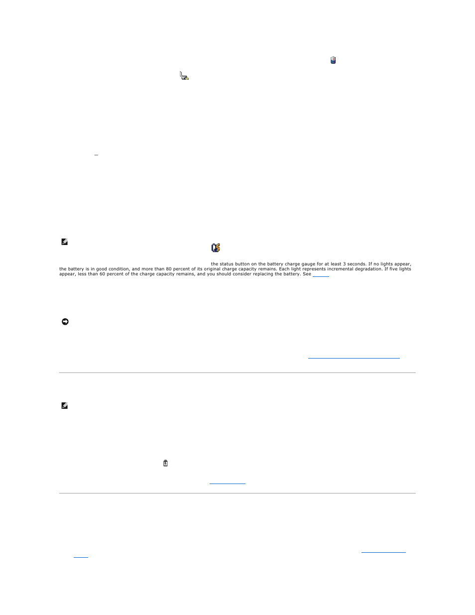 Charging the battery, Conserving battery power, Charge gauge | Low-battery warning | Dell XPS M2010 (MXP061, Mid 2006) User Manual | Page 14 / 116