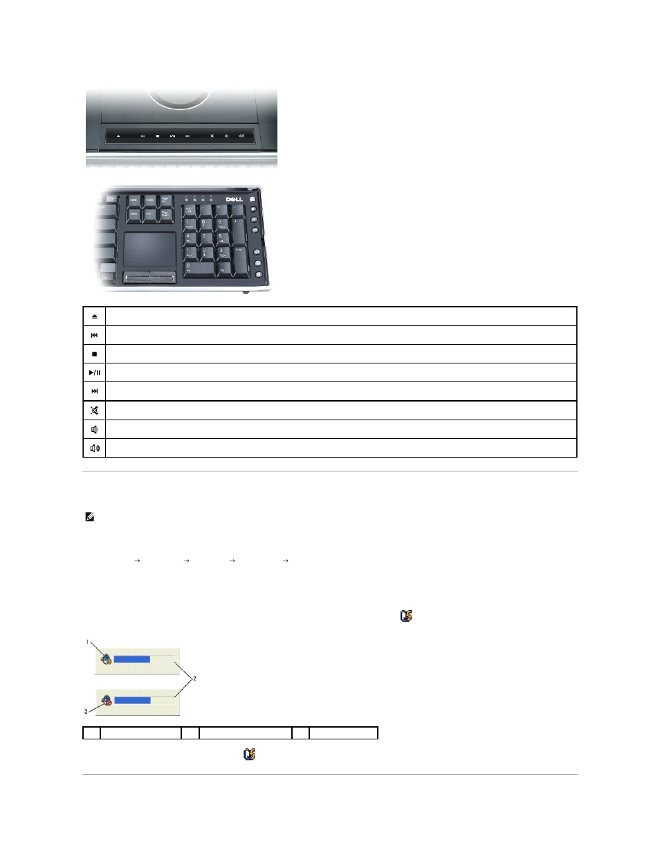 Adjusting the volume | Dell XPS M2010 (MXP061, Mid 2006) User Manual | Page 54 / 116