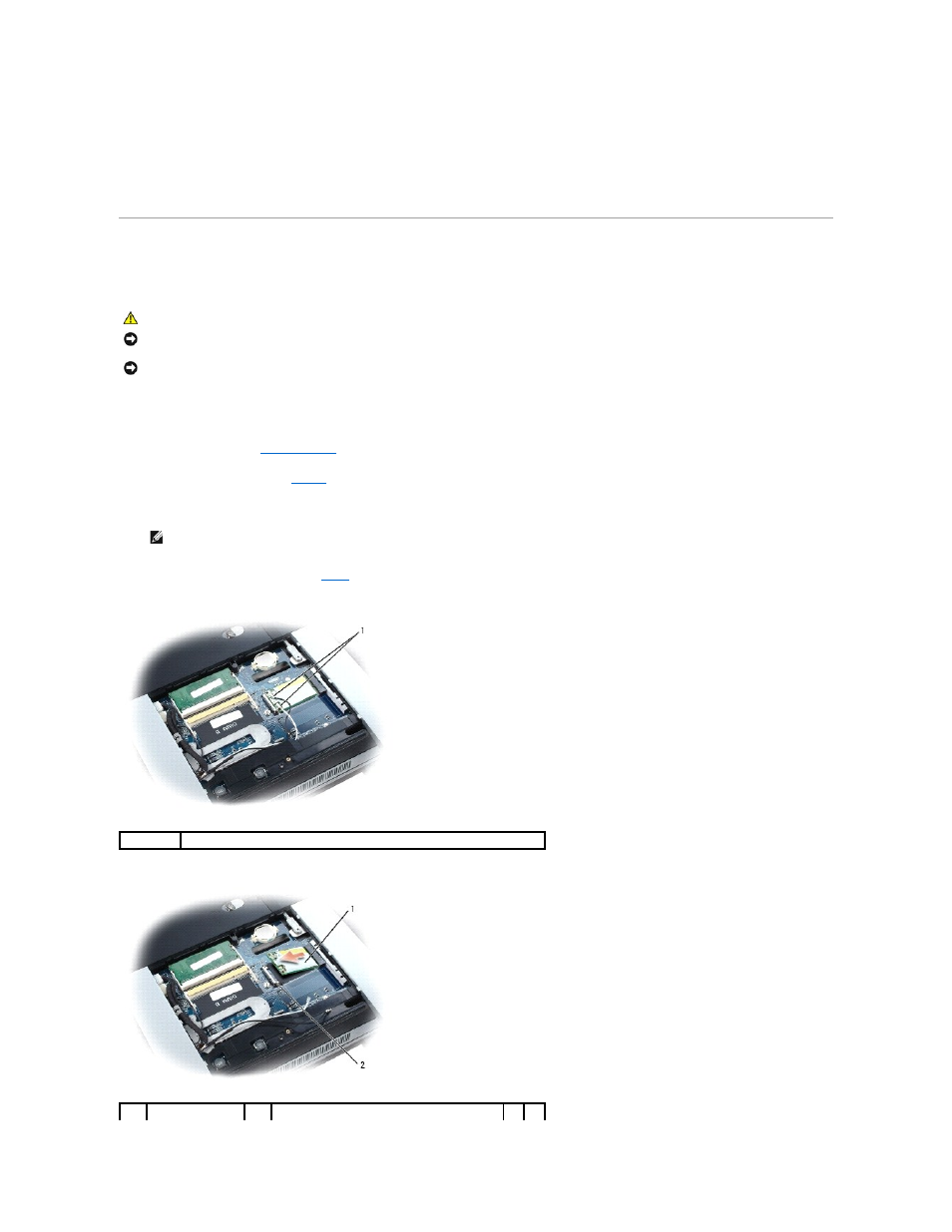 Mini card, Wlan cards | Dell XPS M2010 (MXP061, Mid 2006) User Manual | Page 69 / 116
