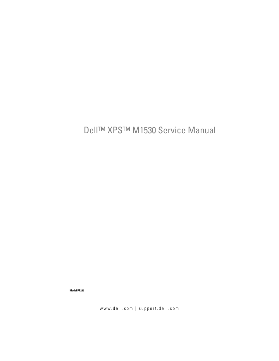 Dell XPS M1530 (M1530, Late 2007) User Manual | 118 pages