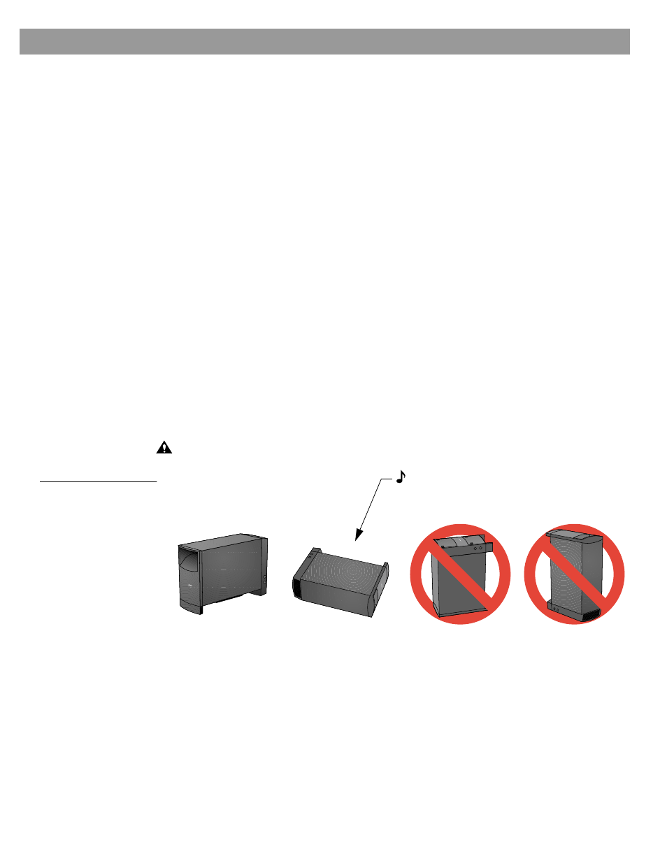 Front left and right cube speaker arrays, Rear cube speaker arrays, Powered acoustimass® module | Figure 4, Powered acoustimass module placement, Powered acoustimass, Setting up | Bose Acoustimass 16 User Manual | Page 7 / 18