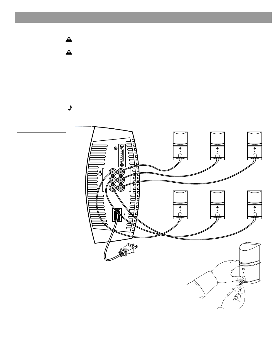 Connecting the speakers, Figure 5, Setting up connecting the speakers | Bose Acoustimass 16 User Manual | Page 8 / 18