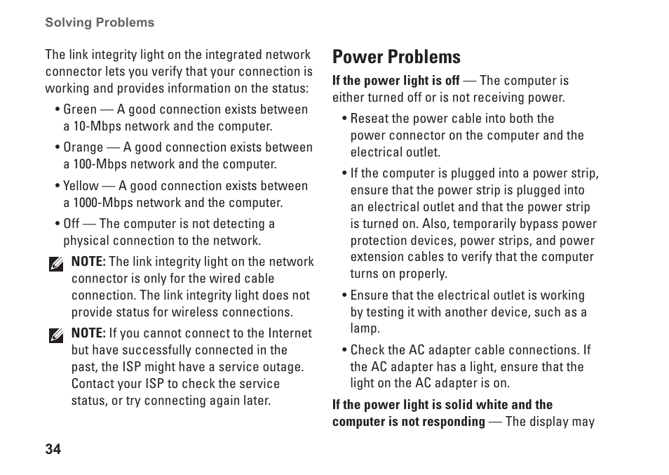 Power problems | Dell Studio 1737 (Late  2008) User Manual | Page 36 / 84