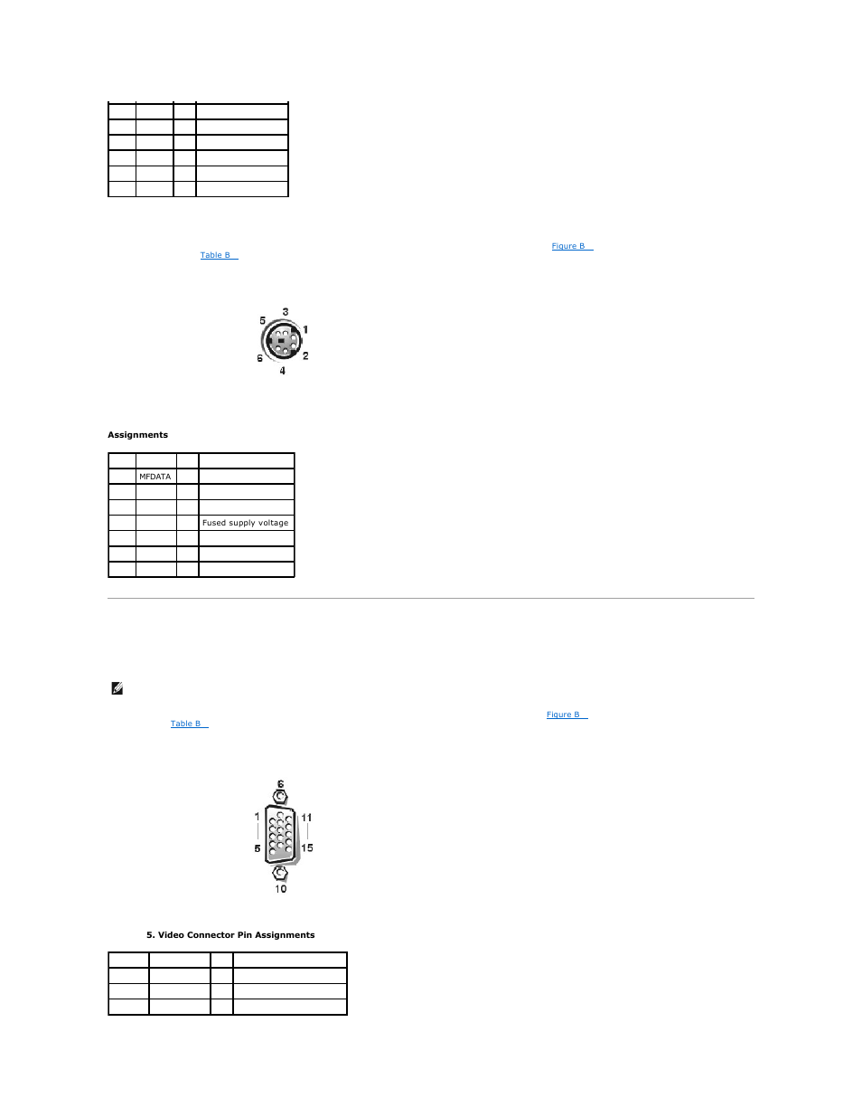 Video connector, Mouse connector | Dell PowerEdge 500SC User Manual | Page 7 / 37