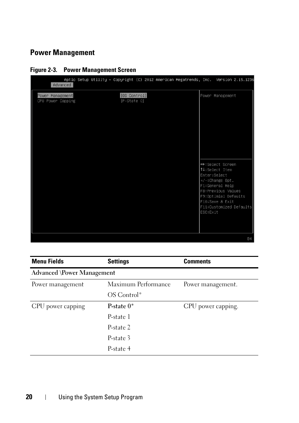 Power management | Dell PowerEdge C5230 User Manual | Page 20 / 146