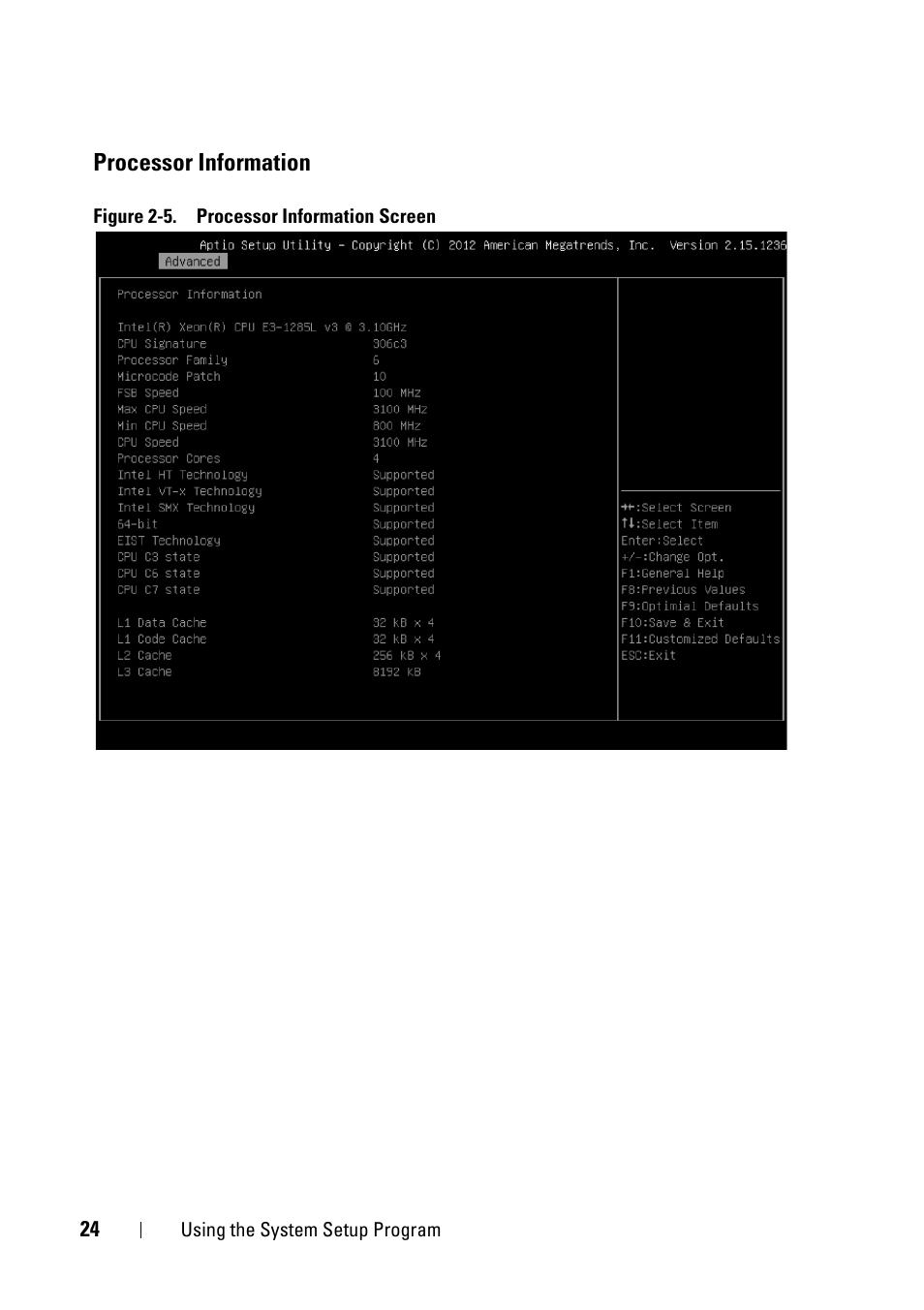 Processor information | Dell PowerEdge C5230 User Manual | Page 24 / 146