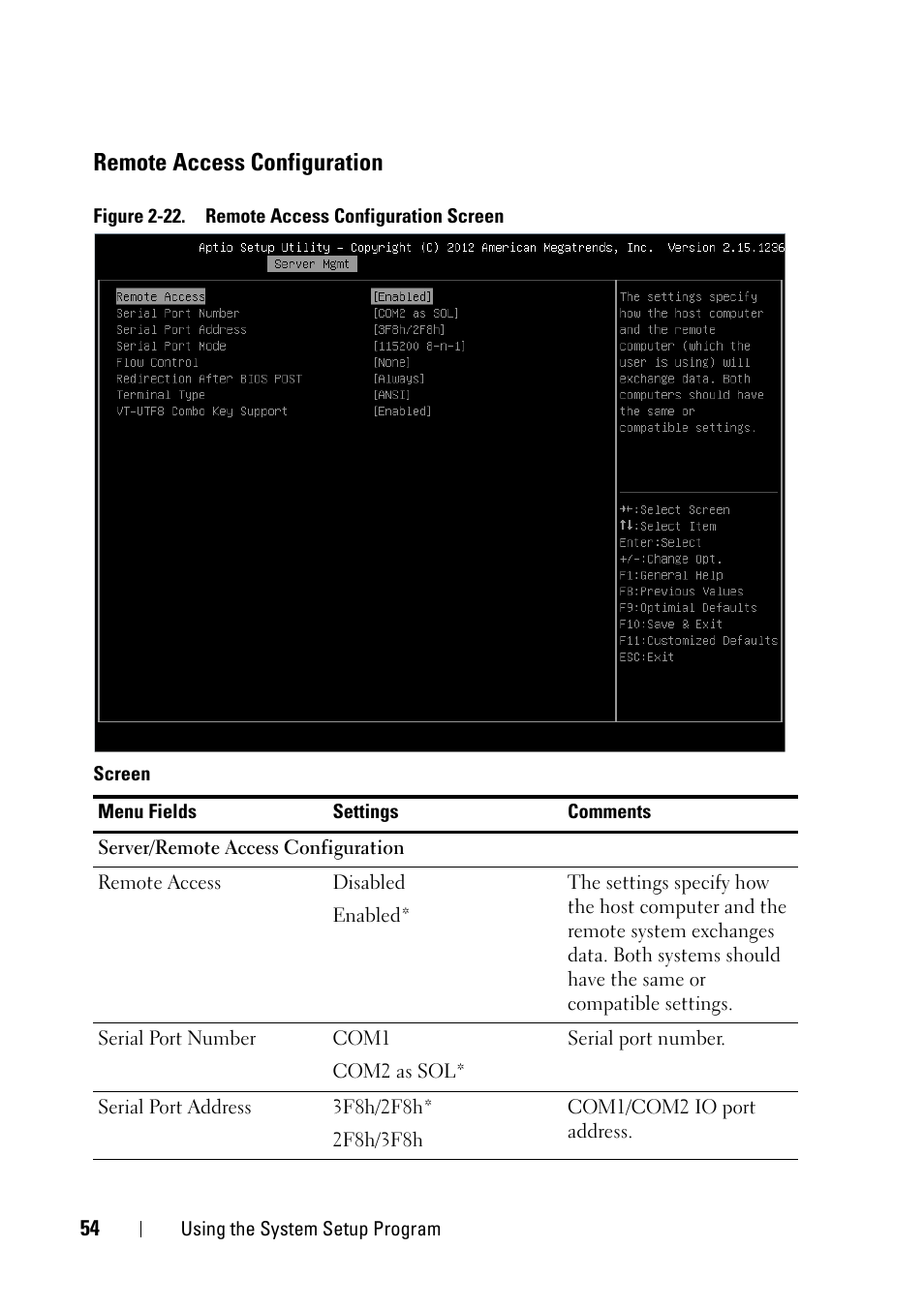 Remote access configuration | Dell PowerEdge C5230 User Manual | Page 54 / 146