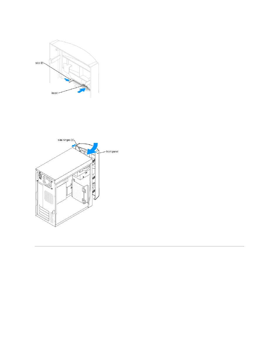 Drives, Reattaching the front panel, General installation guidelines | Dell Dimension 3000 User Manual | Page 15 / 42