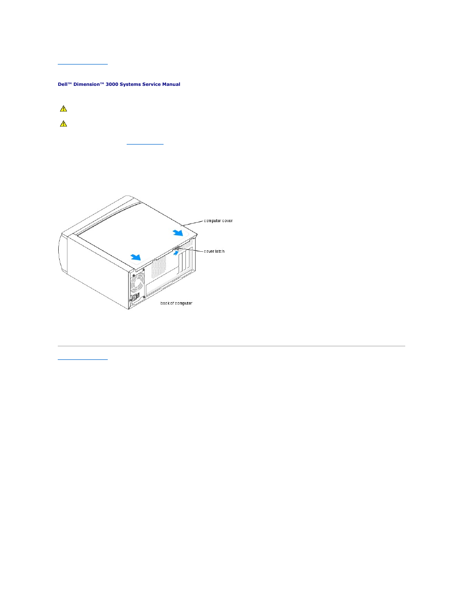 Removing the computer cover | Dell Dimension 3000 User Manual | Page 9 / 42